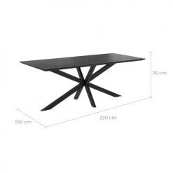 Rendez Vous Déco Tables à Manger Table Rectangulaire 220 Cm En Bois Noir 6-8 Personnes -Marquee Magasin table rectangulaire 220 cm en bois noir 6 8 personnes 2