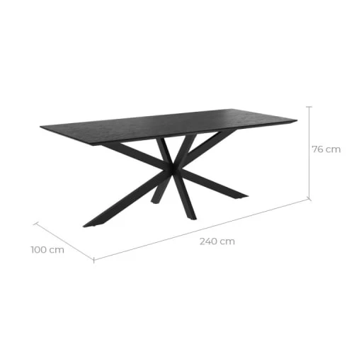 Rendez Vous Déco Tables à Manger Table Rectangulaire 240 Cm En Bois Noir 10 Personnes 5 Rendez Vous Déco Tables à Manger Table Rectangulaire 240 Cm En Bois Noir 10 Personnes – Image 3