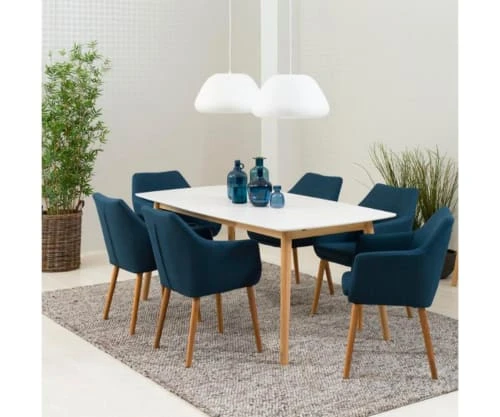 Meubles & Design Tables à Manger Table Rectangulaire En Bois 150x80cm Blanc 8 Meubles & Design Tables à Manger Table Rectangulaire En Bois 150x80cm Blanc – Image 6