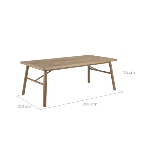 Rendez Vous Déco Tables à Manger Table Rectangulaire En Bois 200 Cm 8 Personnes 5 Rendez Vous Déco Tables à Manger Table Rectangulaire En Bois 200 Cm 8 Personnes – Image 3