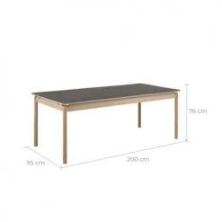 Rendez Vous Déco Tables à Manger Table Rectangulaire En Céramique Et Bois De Chêne 200 Cm, 8 Personnes -Marquee Magasin table rectangulaire en ceramique et bois de chene 200 cm 8 personnes 2