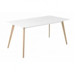 Zago Tables à Manger Table Repas Blanche Et Pieds Chêne 160X90 Cm Scandinave -Marquee Magasin table repas blanche et pieds chene 160x90 cm scandinave 3