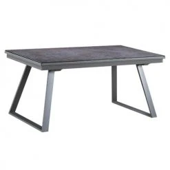 Altobuy Tables à Manger Table Repas Rectangulaire Métal Et Verre