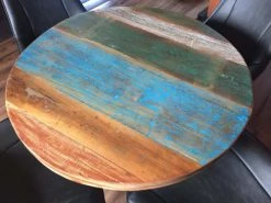 Mathi Design Tables à Manger Table Repas Ronde Bois Massif Recyclé Coloré -Marquee Magasin table repas ronde bois massif recycle colore 2