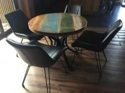 Mathi Design Tables à Manger Table Repas Ronde Bois Massif Recyclé Coloré -Marquee Magasin table repas ronde bois massif recycle colore 4