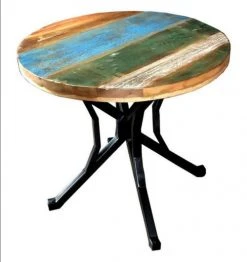 Mathi Design Tables à Manger Table Repas Ronde Bois Massif Recyclé Coloré -Marquee Magasin table repas ronde bois massif recycle colore 5