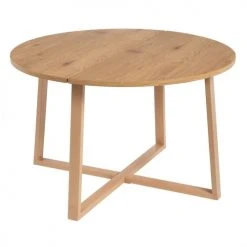 Altobuy Tables à Manger Table Repas Ronde ø120cm Mdf Aspect Bois Naturel