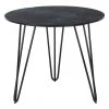 Altobuy Tables à Manger Table Repas Ronde ø90cm Plateau Marbre Noir