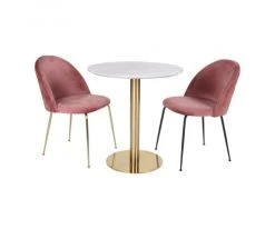 Meubles & Design Tables à Manger Table Ronde 90cm Aspect Marbre Pied Doré -Marquee Magasin table ronde 90cm aspect marbre pied dore 2