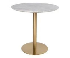 Meubles & Design Tables à Manger Table Ronde 90cm Aspect Marbre Pied Doré