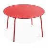 Oviala Tables à Manger Table Ronde Acier Rouge -Marquee Magasin table ronde acier rouge