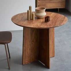 Tikamoon Tables à Manger Table Ronde En Palissandre Massif 4 Pers -Marquee Magasin table ronde en palissandre massif 4 pers 3