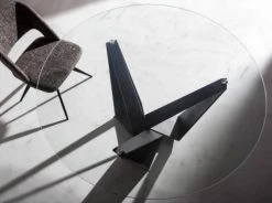 Angel Cerda Tables à Manger Table Ronde En Verre Trempé Et Acier Noir Mat D150 -Marquee Magasin table ronde en verre trempe et acier noir mat d150 2