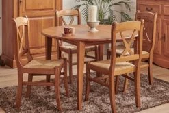 Hellin Tables à Manger Table Ronde Extensible Bois Chêne Moyen Massif D115 -Marquee Magasin table ronde extensible bois chene moyen massif d115 2