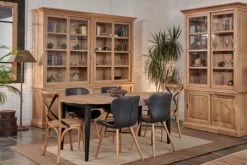 Hellin Tables à Manger Table Ronde Extensible Bois D105 Cm Avec 1 Allonge Et Pieds Fuseau -Marquee Magasin table ronde extensible bois d105 cm avec 1 allonge et pieds fuseau 2