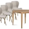 Hellin Tables à Manger Table Ronde Extensible Pieds Fuseau D115 + 4 Chaises Tissu -Marquee Magasin table ronde extensible pieds fuseau d115 4 chaises tissu 18