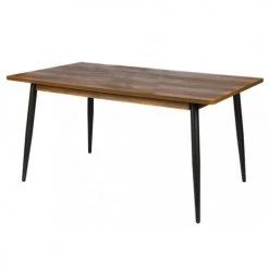 Wadiga Tables à Manger Table Salle à Manger En Bois Et Métal Noir 160x90cm