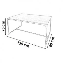 Wadiga Tables à Manger Table Salle à Manger En Bois Et Métal Style Industriel -Marquee Magasin table salle a manger en bois et metal style industriel 2