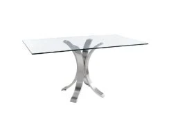 Angel Cerda Tables à Manger Table Verre Trempé Et Acier L140