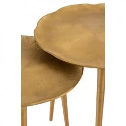 LANADECO Consoles Et Drapiers Tables Gigognes Baroque Métal Or - Lot De 3 -Marquee Magasin tables gigognes baroque metal or lot de 3 4