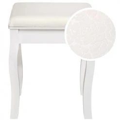 Tectake Coiffeuses Tabouret Pour Coiffeuse Blanc -Marquee Magasin tabouret pour coiffeuse blanc 3